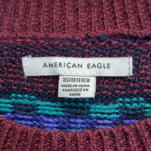 American Eagle Patterned Winter Theme Sweater Womens Regular Size XS - Picture 5 of 7